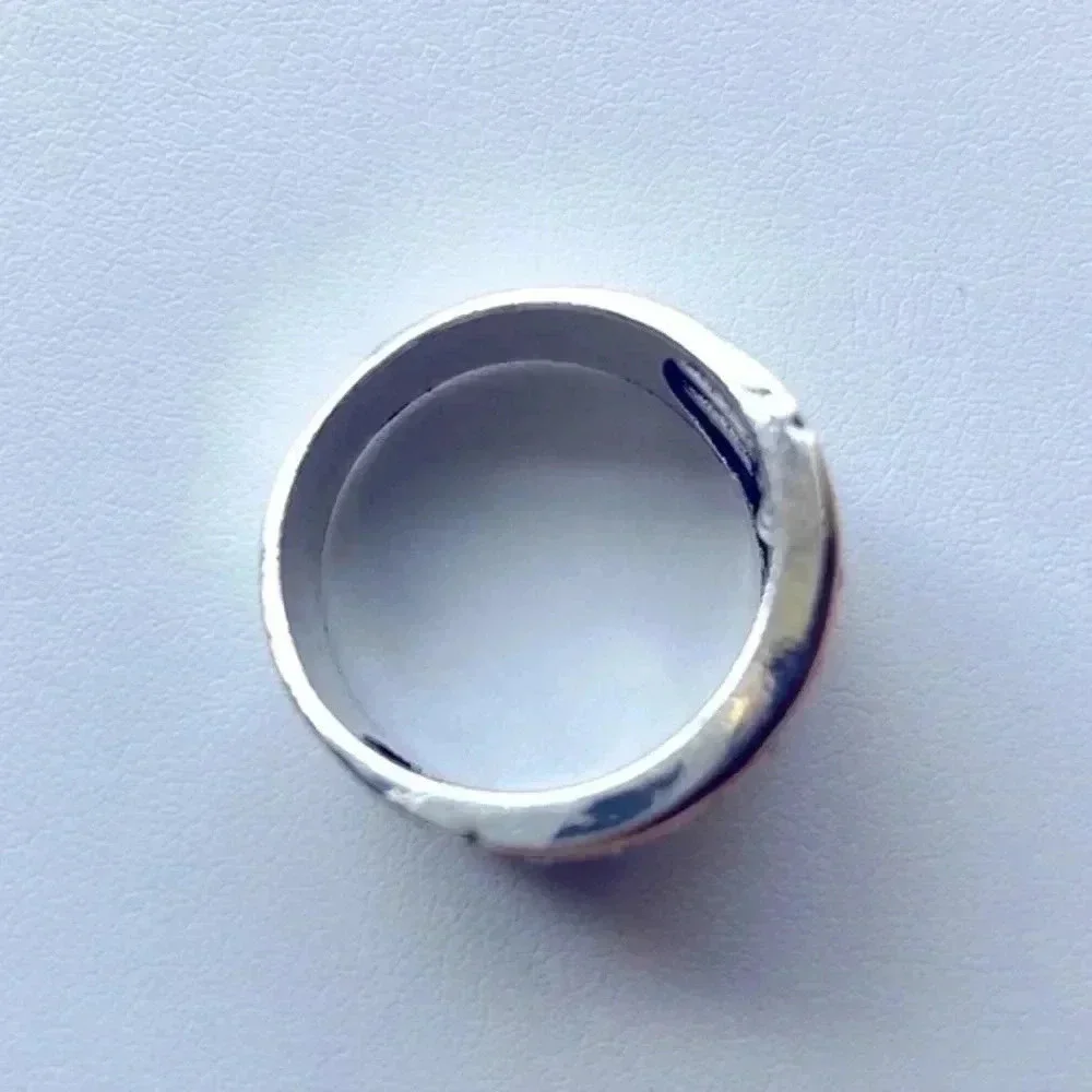 Men’s Iced Out Diamond Gold Silver Ring NWT